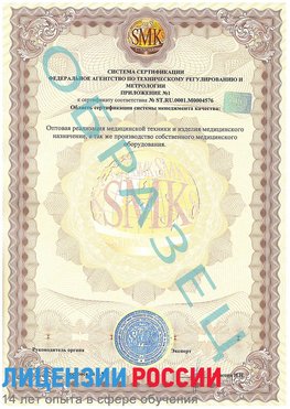 Образец сертификата соответствия (приложение) Нерюнгри Сертификат ISO 13485